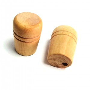 POM DE BOIX Ø25 x 35MM, AMB 2 REGATES AMB FORAT DESCENTRAT Ø5 x 26MM
