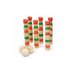 Joc de bitlles ratllat 35 cm 6 pcs